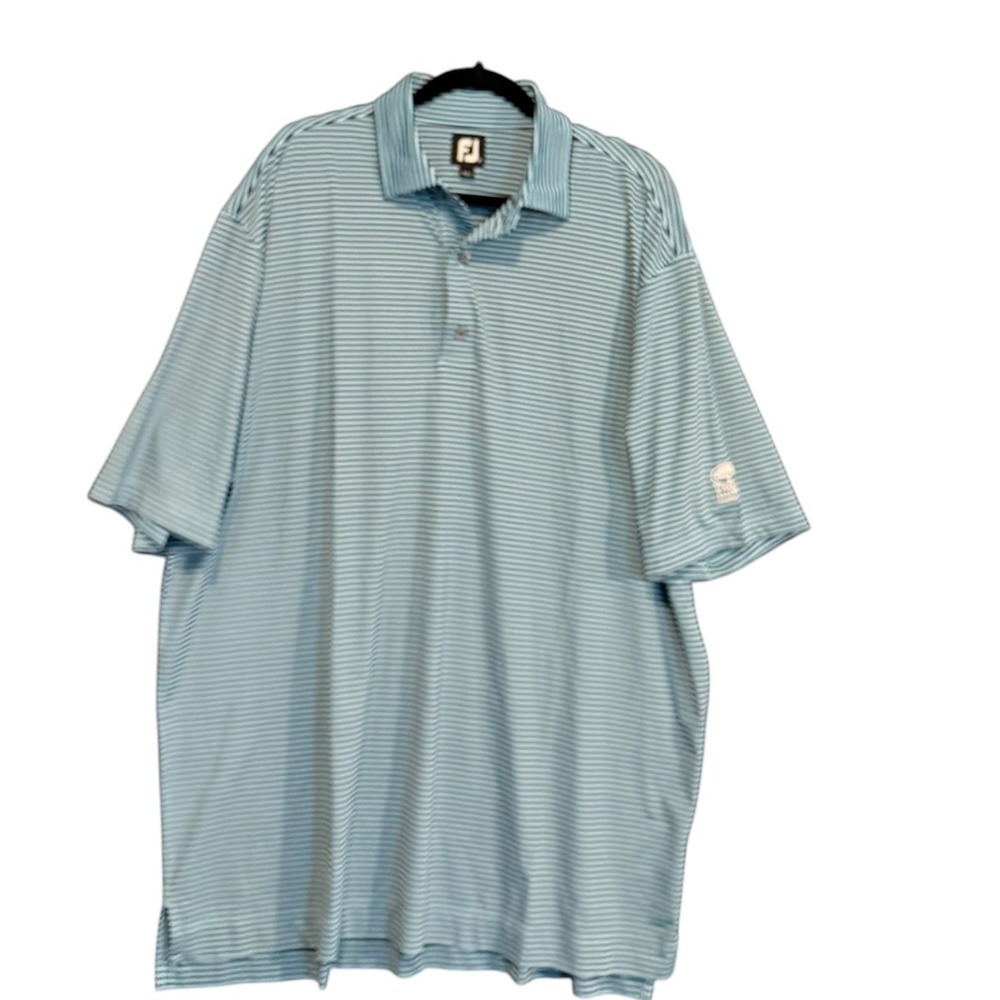 FootJoy Golf Performance Preppy Polo Shirt Kings Country Club Sz XXL Striped - Picture 2 of 8